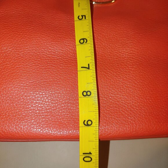 Coach Red Satchel Crossbody Bag Colette Cardinal Pebbled Leather Gold Hardware - Picture 5 of 16